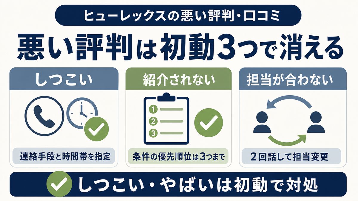 ヒューレックスの悪い評判の原因と回避策を整理した図